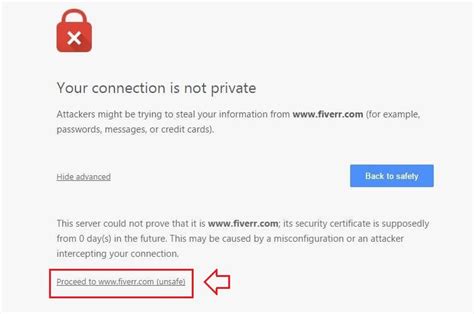 The not secure warning means there is a lack of security for the connection to that page. How to fix error "Your connection is not private" in ...