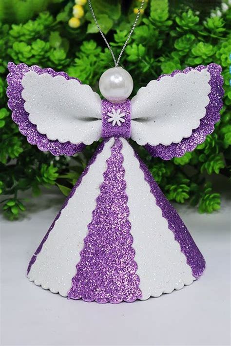 How To Make Christmas Angel For Decorations Glitter Foam Sheets