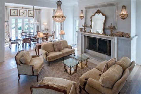 Traditional Living Room With Gold Mirror Hgtv
