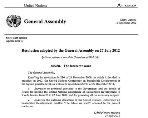 United Nations General Assembly 2012 Resolution Adopted By The