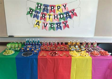 Averys Power Ranger 4th Birthday Party Banner And Color Coordinated