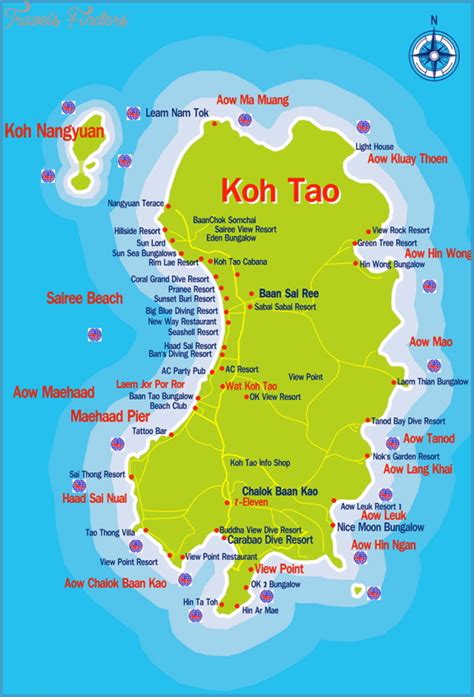 Map Of Koh Tao Thailand Koh Tao Map Travelsfinderscom