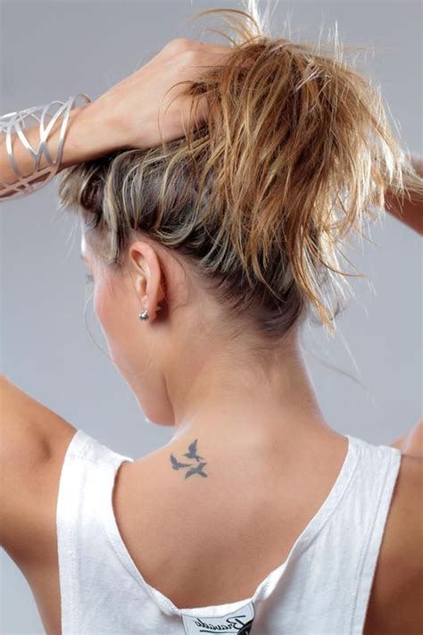 Famous 40 Small Bird Tattoo On The Back Of The Neck