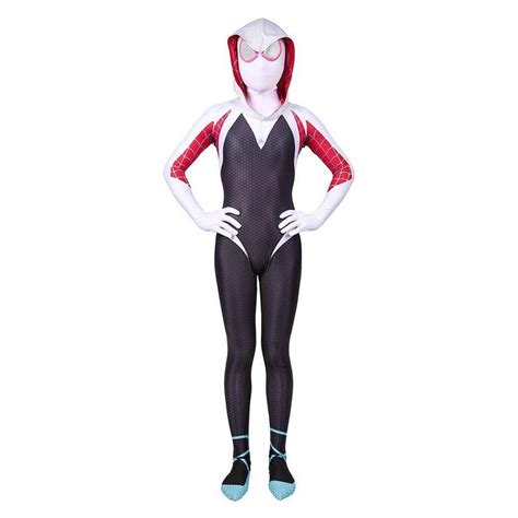 Kids Spider Man Gwen Stacy Cosplay Costume Into The Spideverse Costume