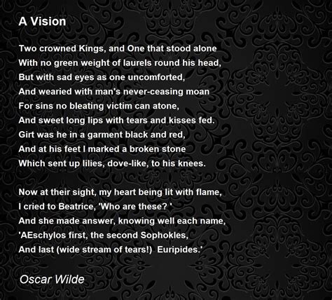 A Vision A Vision Poem By Oscar Wilde