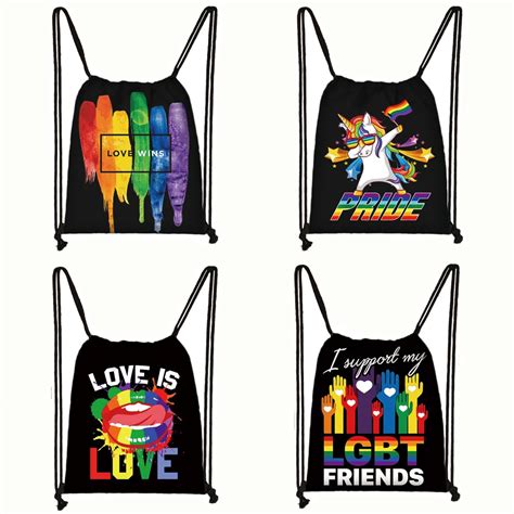 gay pride printed drawstring bag queerks™