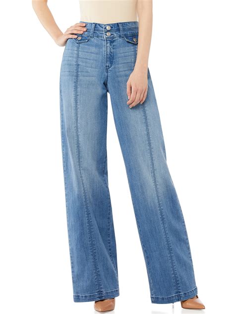 Scoop Womens High Rise Wide Leg Jeans