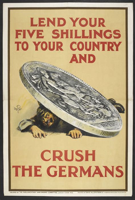 Crush The Germans Poster 1915 Ww1 Propaganda Posters Wwii