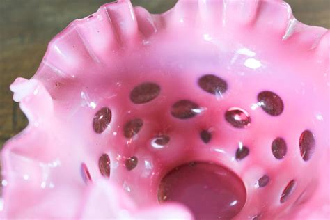 Rare Fenton Pink Coin Dot Squat Vase Fenton Glass Etsy