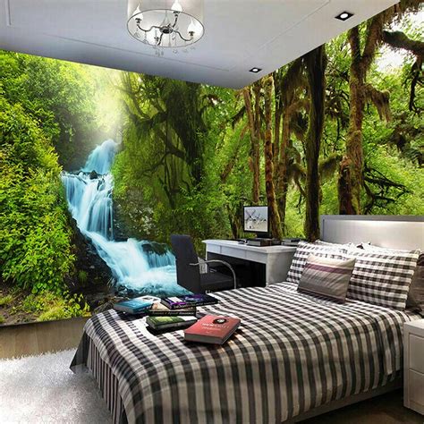 Nature Scenery 3d Wall Mural Custom Hd Hd Tropical Rain Forest Brook