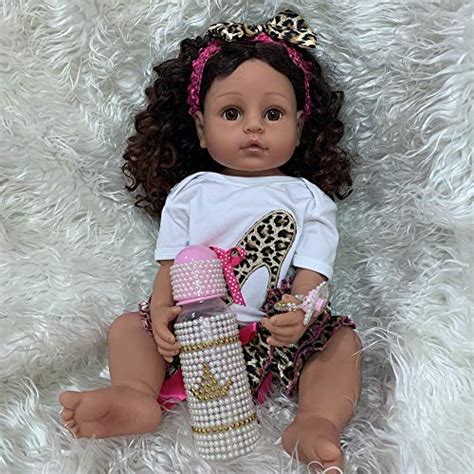 Angelbaby Inch Realistic African American Reborn Baby Dolls Black Girl Silicone Full Body