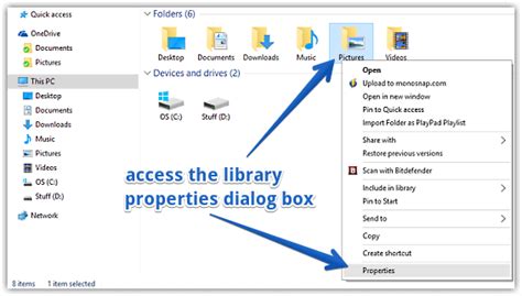 Change Target Folders For Libraries In Windows 10
