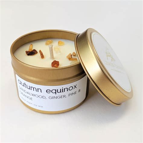Autumn Equinox Travel Tin Soy Candle Handmade By Lemon Canary