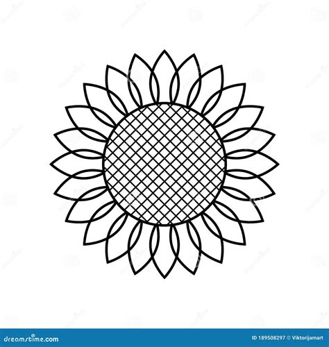 Sunflower Icon Vector Illustration Simple Style Black Element
