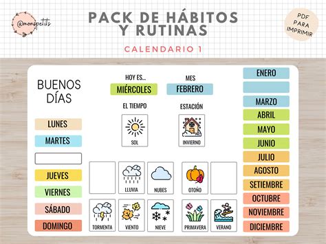 Pack De Hábitos Y Rutinas Descargable Para Niños En Etsy España