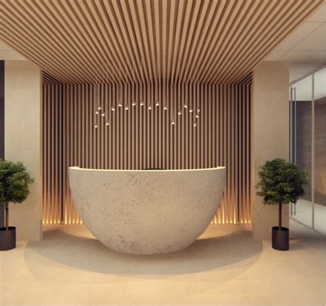 Round Edges Concrete Reception Desk Home Decorating Trends Homedit