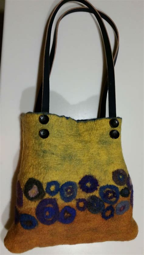 Wet Felted Merino Wool Bag Side 1 Created By Becky Aistrup Wool Bags