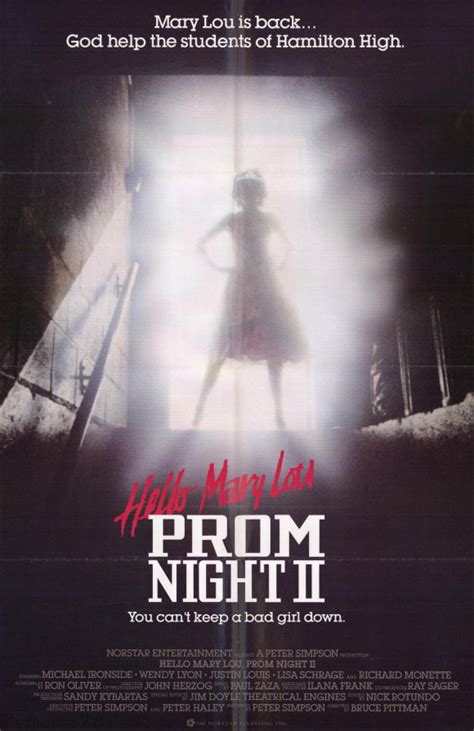 Hello Mary Lou Prom Night 2 Movie Poster Style A 11 X 17 1987