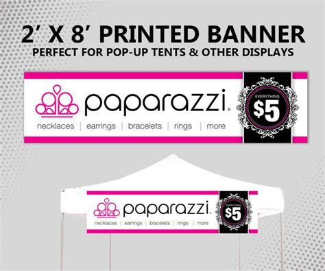 Paparazzi Banner 2 X 8 Printed Full Color With Etsy