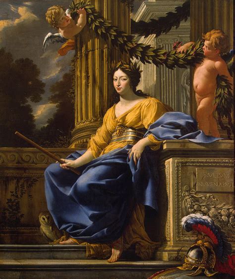 Allegorical Portrait Of Anna Of Austria As Minerva Simon Vouet