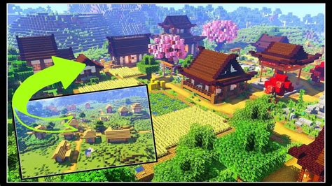 Japanese Village Transformation Minecraft Timelapse Youtube