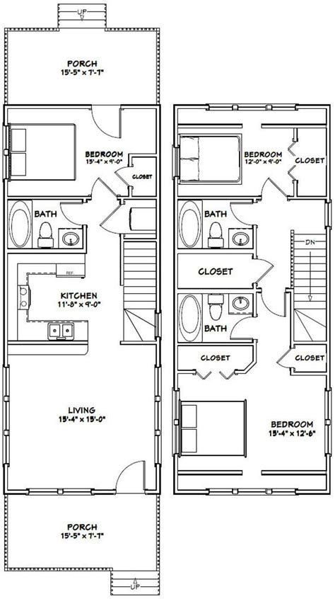16x40 House 1193 Sq Ft Pdf Floor Plan Instant Etsy Shed House Plans