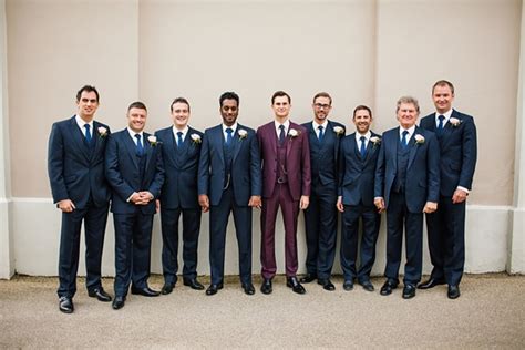 Buy Burgundy Navy Mens Wedding Prom Suits 2016 Slim