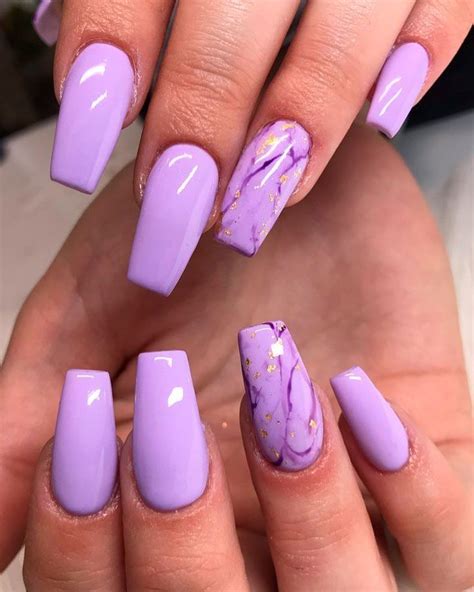 Long Simple Nails In 2020 Light Purple Nails Coffin Nails Long