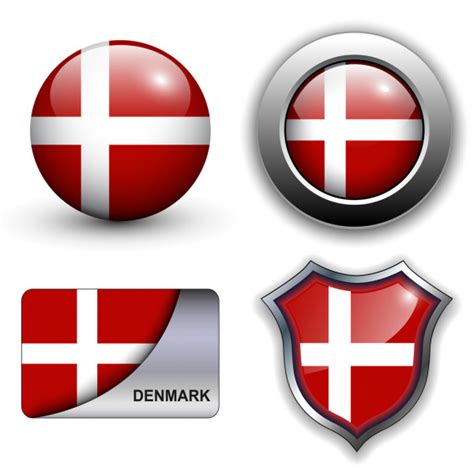 Denmark Flag Button Vector — Stock Vector © Cobalt88 2157010