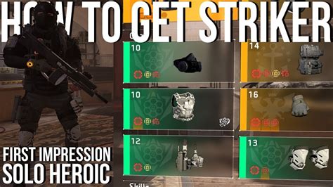 The Division Striker Build First Impression Guide Youtube