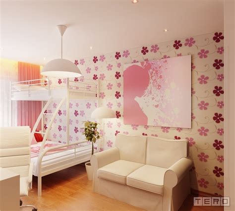 Attractive Girls Room Decor Which Applying Pink Color Accent Design