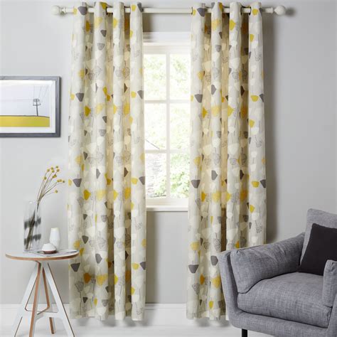 John Lewis And Partners Elin Pair Lined Eyelet Curtains Citrine