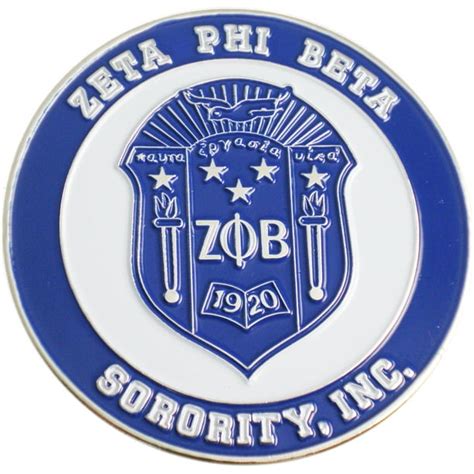 Zeta Phi Beta 3d Crest Round Car Badge Emblem Silver 275