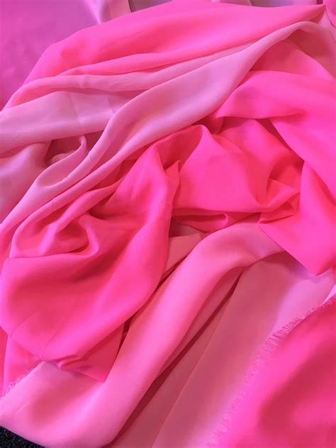 Pink Ombre Chiffon Fabric By Yard Chiffon Fabric Etsy