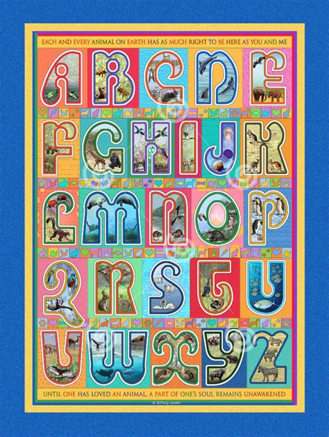 Animal Alphabet Poster Print Etsy