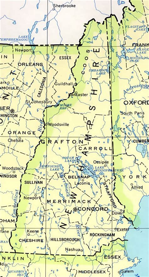Administrative Map Of New Hampshire State New Hampshire State Usa