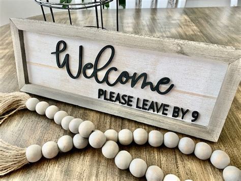 Please Leave By 9 Home Decor Sign Funny Home Decor Sign Etsy