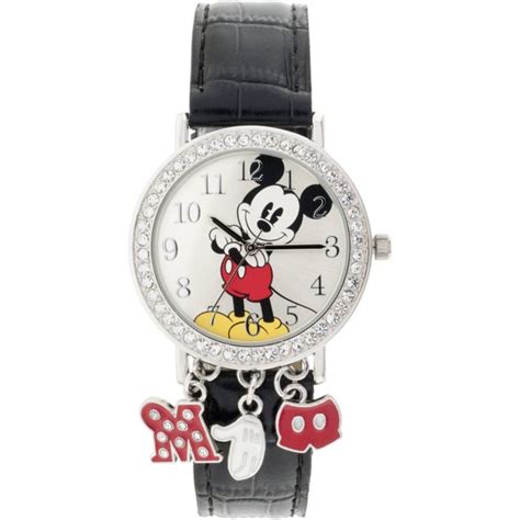 Mickey Mouse Stone Case With Dangling Charms Character Printed Dial