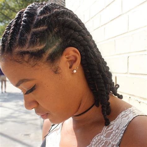 Twist styles that do not try to make extended hair look like these are your own locks are bold and, therefore, charming. African American Natural Hairstyles for Medium Length Hair