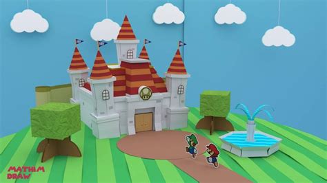 Peach Castle Paper Mario 64with Color Splash Style Paper Mario Amino