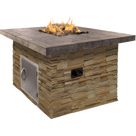 Tis the season for a cheap propane firepit. 44 in. Random Stone Brown Round Fire Pit Kit-RSFPB - The ...