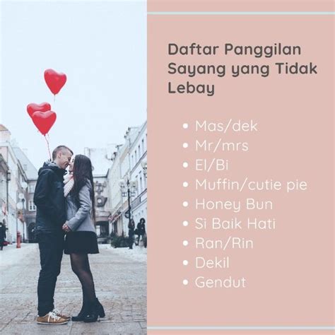 Panggilan Sayang Yang Tidak Lebay Simple Tapi Romantis