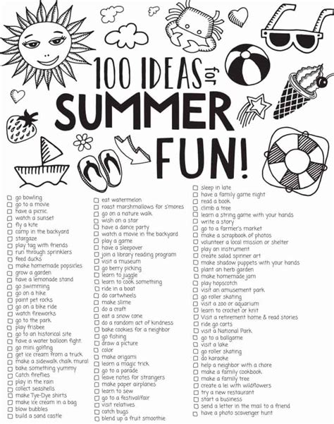 Summer Bucket List Printable Personalized Things To Do Ph