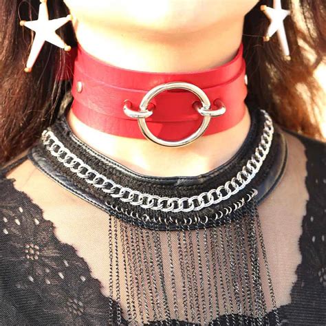Fashion Gothic Wide Faux Leather O Collar Choker Necklace Women Jewelry