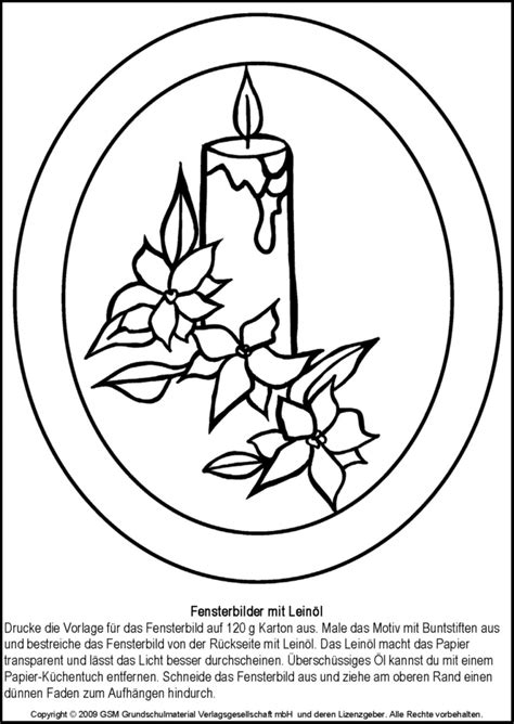 Gratis malvorlagen, ausmalbilder sowie window color vorlagen mit vielen neuen motiven zum kostenlosen ausdrucken für kinder und erwachsene. Weihnachtliche Fensterbilder: Kerze 1 - Medienwerkstatt ...