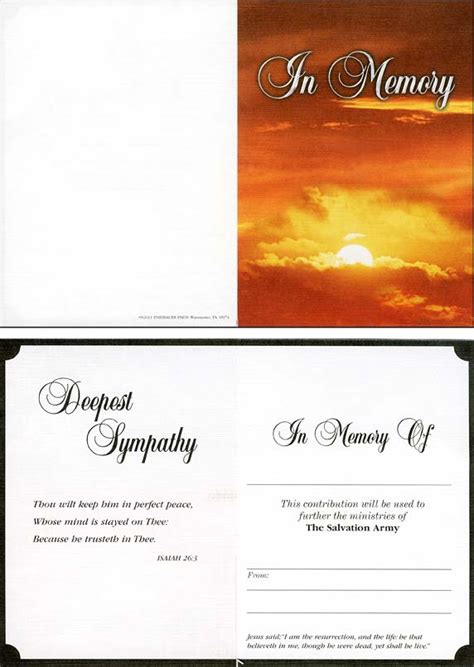 There are also templates that feature various design elements allowing you to create a funeral program that reflects the life here are some examples of wording for memorial donations that you can use to tactfully let the family know that you have given a financial. In Memory Acknowledgement Card