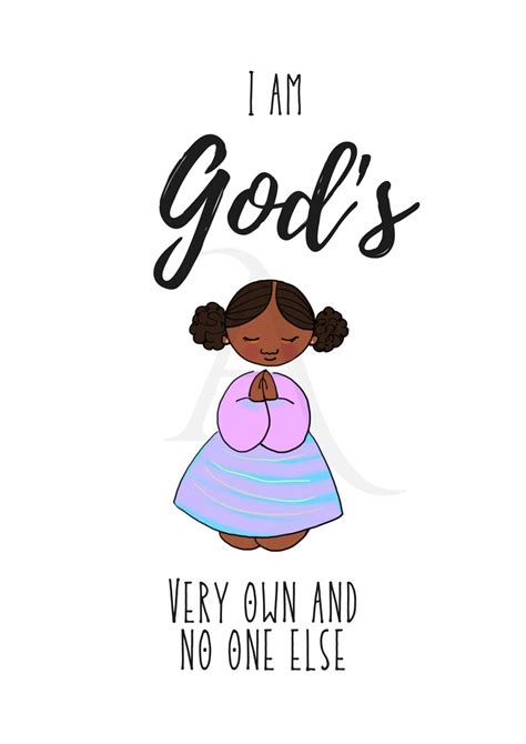 Printable Affirmation For Black Girls I Am Gods Very Own Etsy