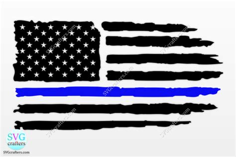American Flag Thin Blue Line Svg Graphic By Svgcrafters · Creative Fabrica