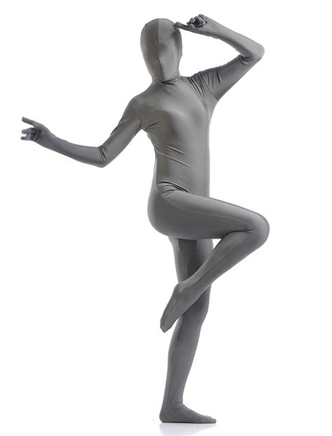 deep gray zentai suit adults morph suit full body lycra spandex bodysuit
