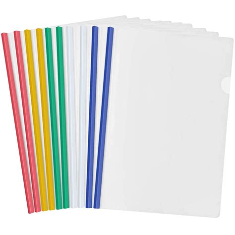 Buy 10 Pcs Clear Report Covers File Folder With Sliding Bar Project